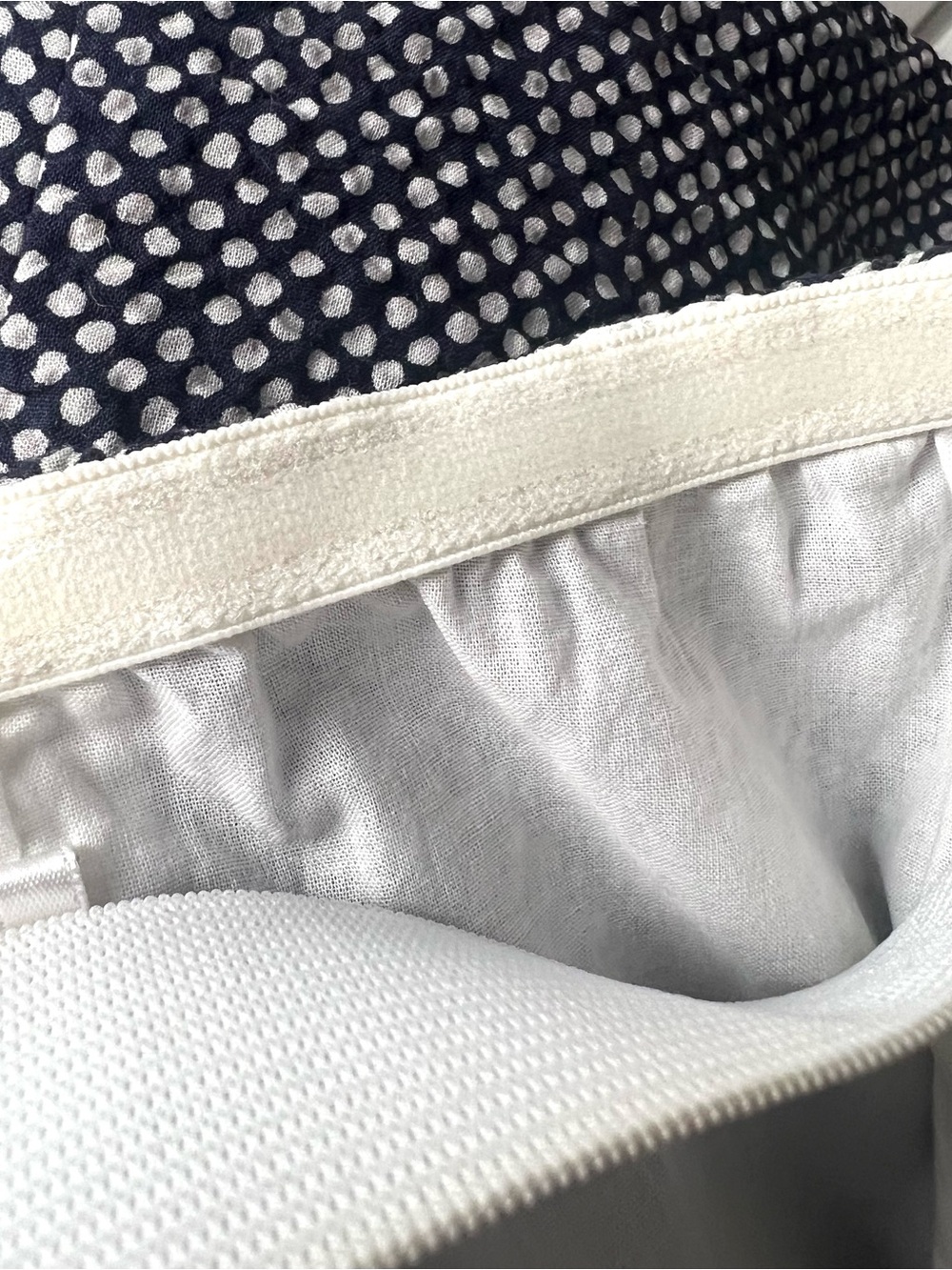 J CREW Strapless Dress Polka Dot Black White Sun Seersucker Empire Knee Length - Picture 10 of 11
